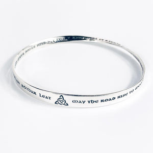 May The Road Rise To Meet You - St. Patrick Silver Bangle