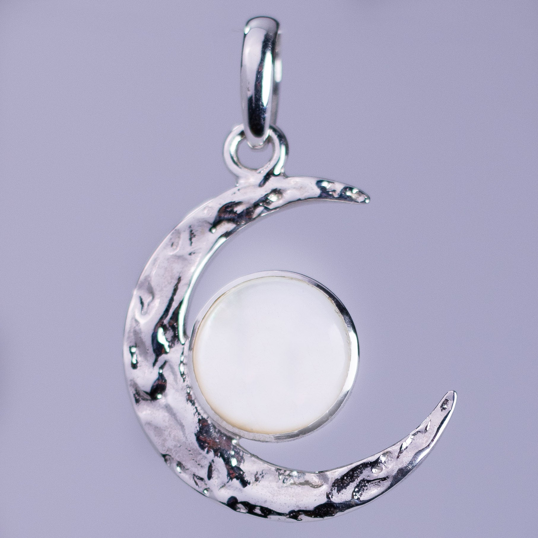 Moonstone Moon Necklace