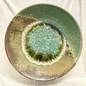 Glass Accent Stoneware Plate 14"