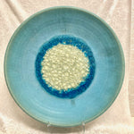 Glass Accent Stoneware Plate 14"