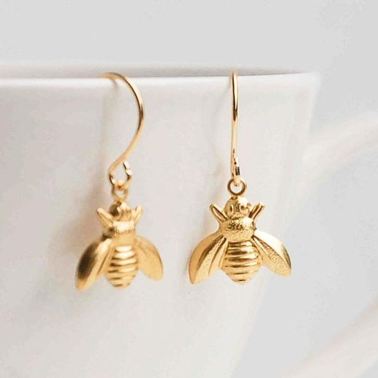 Gold Bee Earrings