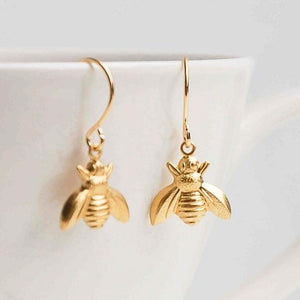 Gold Bee Earrings