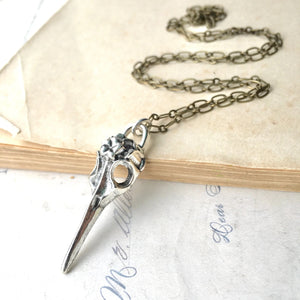 Plague Doctor Bird Skull Necklace