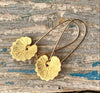 Gold Lily Pad Leaf Earrings