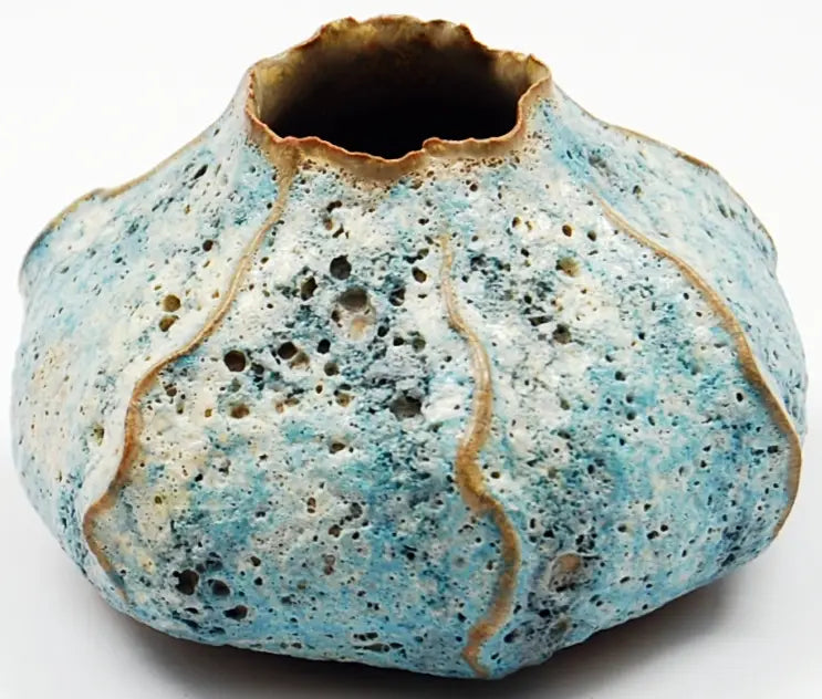 Blue Ocean Volcanic Vase Round