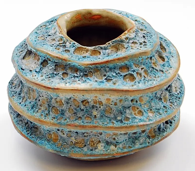 Blue Ocean Volcanic Ring Vase