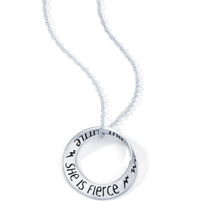 She Is Fierce - Shakespeare Mobius Design Silver Necklace