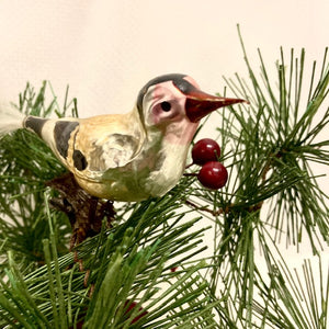 Antique Bird Clip Christmas Ornament 1920's