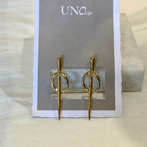 Uno de 50 back Backstitch Earrings Gold