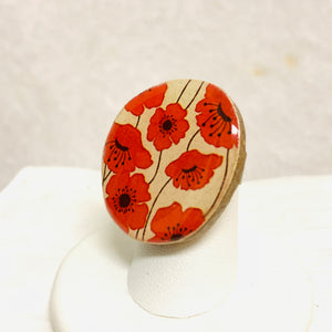 Red Poppies Cocktail Ring