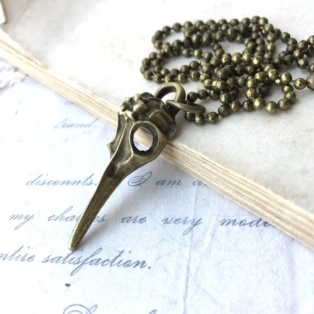Plague Doctor Bird Skull Necklace
