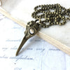Plague Doctor Bird Skull Necklace