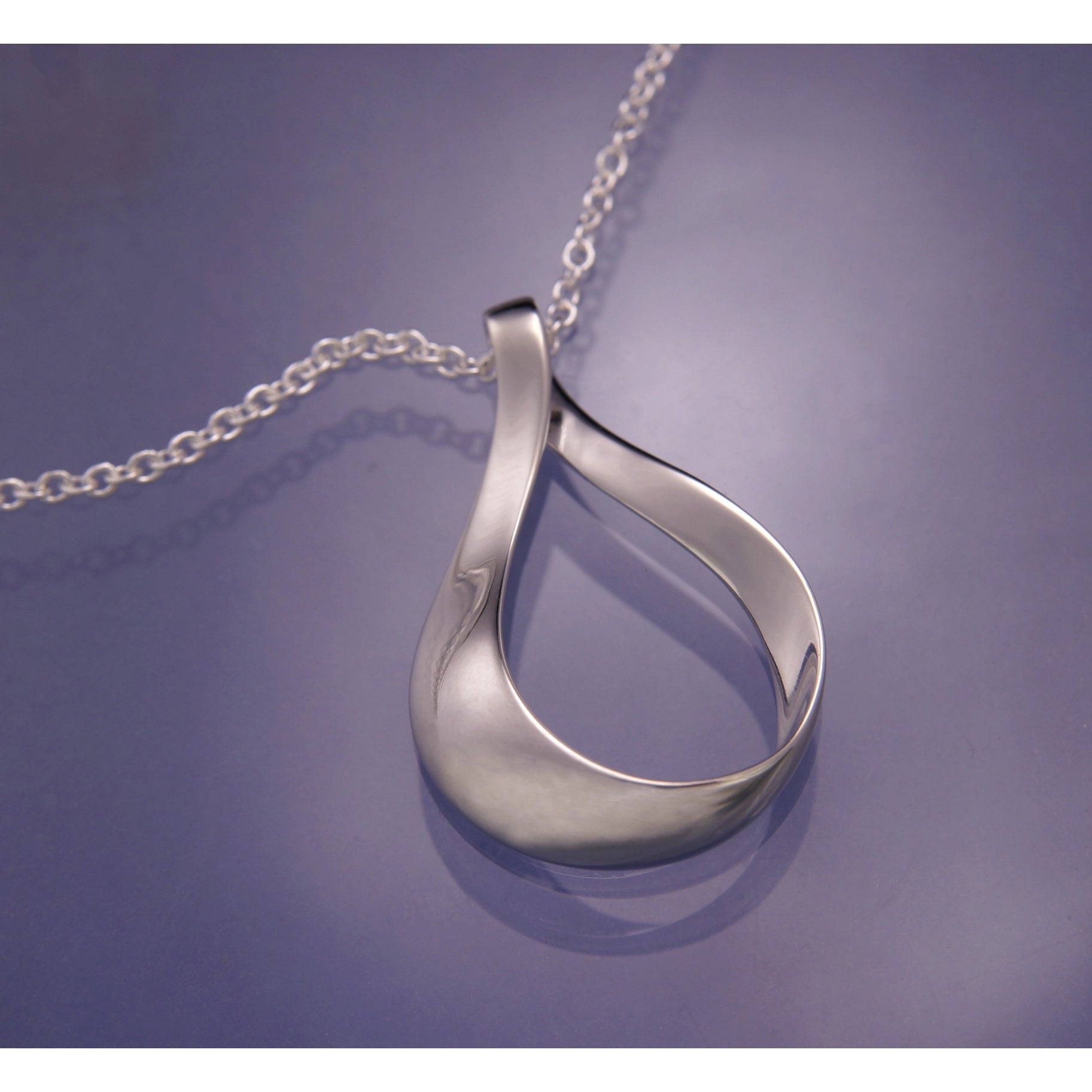 Love You Always Mobius Design Silver Necklace