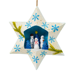 Snowman Star Ornament
