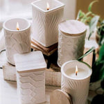 Textured Jar Candle - The White Collection Round